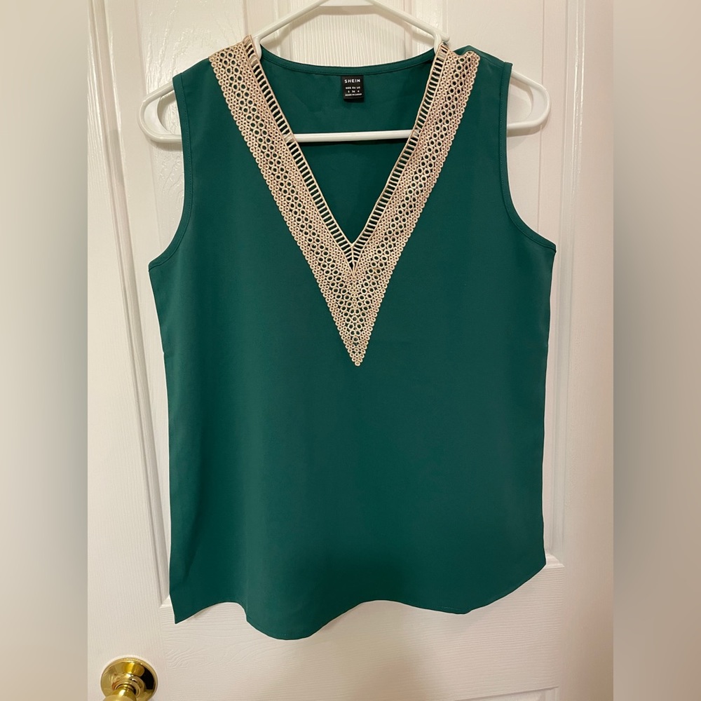 Shein green tank. Size small. Runs small. New without tags